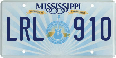 MS license plate LRL910
