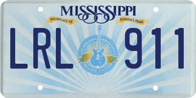 MS license plate LRL911