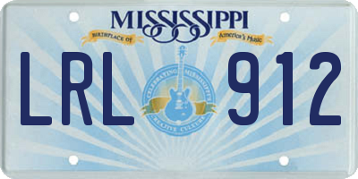 MS license plate LRL912