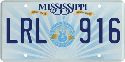MS license plate LRL916