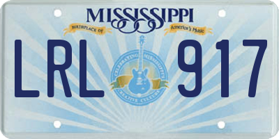 MS license plate LRL917