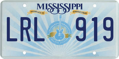 MS license plate LRL919