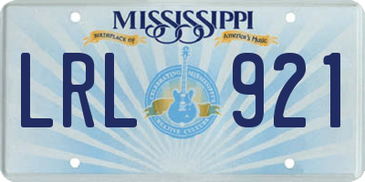 MS license plate LRL921