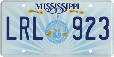 MS license plate LRL923