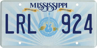 MS license plate LRL924