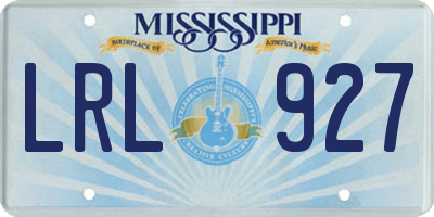 MS license plate LRL927