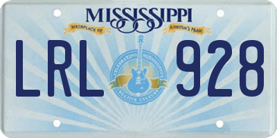 MS license plate LRL928