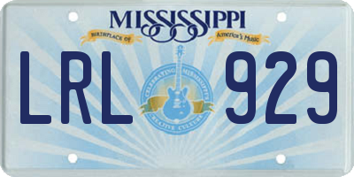 MS license plate LRL929