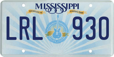 MS license plate LRL930