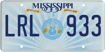 MS license plate LRL933