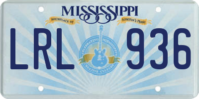 MS license plate LRL936