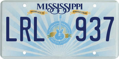 MS license plate LRL937