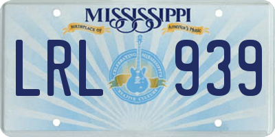 MS license plate LRL939