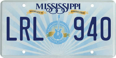 MS license plate LRL940