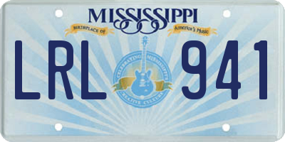 MS license plate LRL941