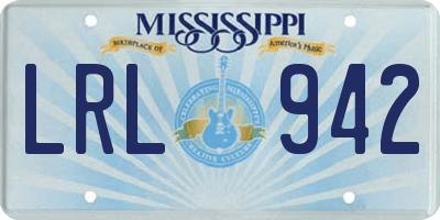 MS license plate LRL942