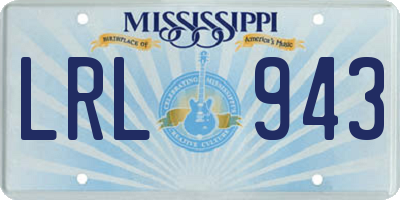 MS license plate LRL943