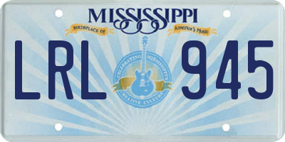 MS license plate LRL945