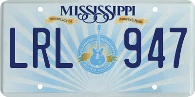 MS license plate LRL947