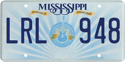 MS license plate LRL948