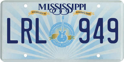 MS license plate LRL949