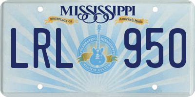 MS license plate LRL950