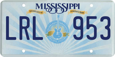 MS license plate LRL953