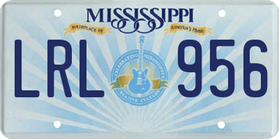 MS license plate LRL956