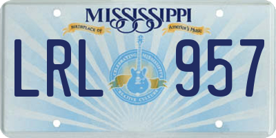 MS license plate LRL957