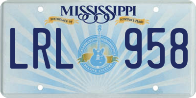 MS license plate LRL958