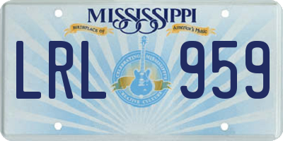 MS license plate LRL959
