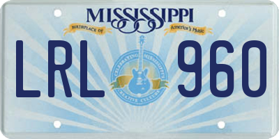 MS license plate LRL960