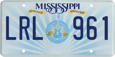 MS license plate LRL961