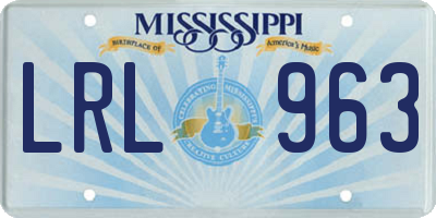 MS license plate LRL963
