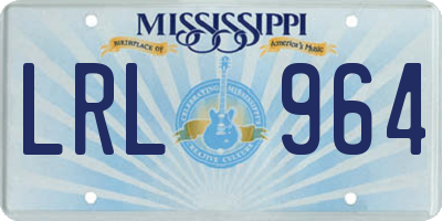 MS license plate LRL964