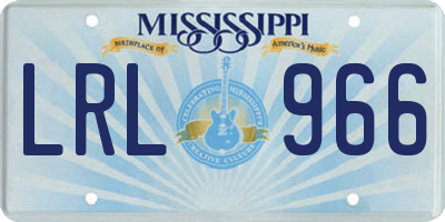 MS license plate LRL966