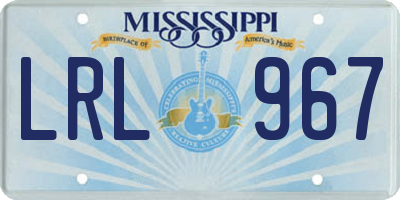MS license plate LRL967