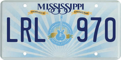 MS license plate LRL970