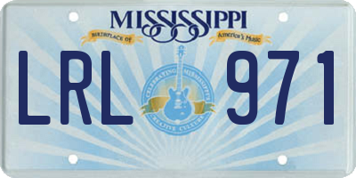 MS license plate LRL971