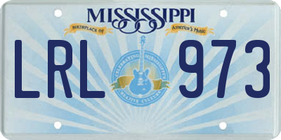 MS license plate LRL973