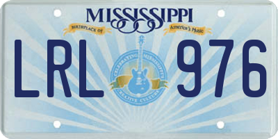 MS license plate LRL976