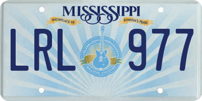 MS license plate LRL977