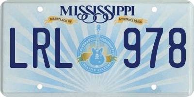 MS license plate LRL978
