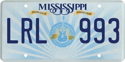 MS license plate LRL993