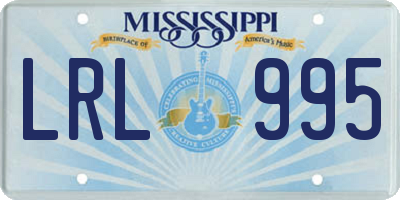MS license plate LRL995