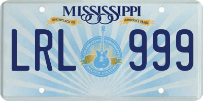 MS license plate LRL999