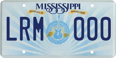 MS license plate LRM000
