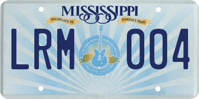 MS license plate LRM004