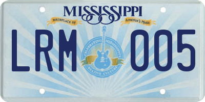 MS license plate LRM005