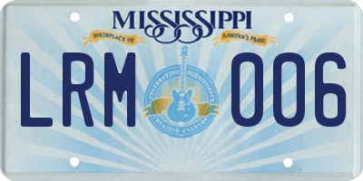 MS license plate LRM006